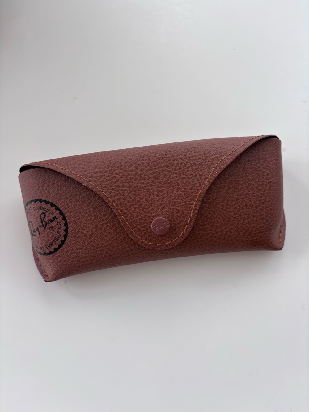 Ray-Ban Brown Textured Semi-Hard Leather Sunglasses Case